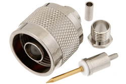 PE4647 - N オス コネクタ、圧着/はんだ接続、RG178、RG196、.480インチD穴