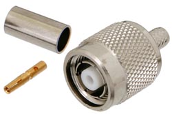 PE4664 - 逆極性 TNC オス コネクタ、圧着/はんだ接続、RG58