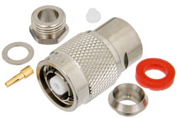 PE4665 - 逆極性 TNC オス コネクタ、クランプ/はんだ接続、RG59、RG62、RG71