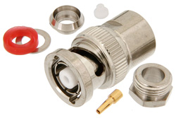 PE4717 - 逆極性 BNC オス コネクタ、クランプ/はんだ接続、RG59、RG62