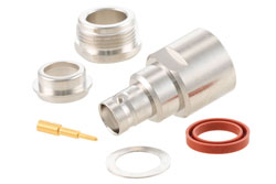 PE4735 - 逆極性 BNC メス コネクタ、クランプ/はんだ接続、RG213、RG214、RG8、RG9、RG225、RG393