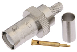 PE4737 - 逆極性 BNC メス コネクタ、圧着/はんだ接続、RG55、RG141、RG142、RG223、RG400