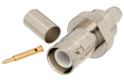 PE4739 - 逆極性 BNC メス コネクタ、圧着/はんだ接続、RG59、RG62