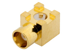 PE4890 - MCX ジャック 直角コネクタ、はんだ接続、表面実装PCB