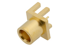 PE4892 - MCX ジャック コネクタ、はんだ接続、.062インチエンドランチPCB