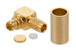 PE4898 - MMCX プラグ 直角コネクタ、圧着/はんだ接続、RG174、RG316、RG188、LMR-100、PE-B100、PE-C100、.100インチ