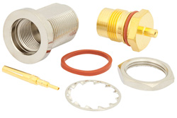 PE4946 - N メス バルクヘッドマウントプレシジョンコネクタ、はんだ接続、PE-047SR、PE-SR047AL、PE-SR047FL、.640インチDD穴