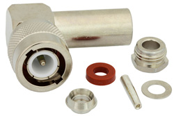 PE4957 - C オス 直角コネクタ、クランプ/はんだ接続、RG55、RG58、RG141、RG142、RG223、RG303、RG400、PE-C195、PE-P195、LMR-195