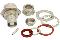 PE4964 - C メス バルクヘッドマウントコネクタ、クランプ/はんだ接続、RG214、RG213、RG393、RG8、RG225、RG11、RG216、RG144、RG215、RG9、.720インチD穴