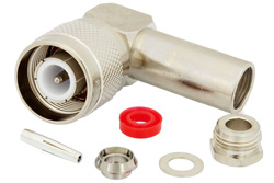 PE4978 - SC オス 直角コネクタ、クランプ/はんだ接続、RG58、RG55、RG141、RG142、RG223、RG400