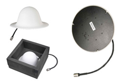 PE51059 - 天井据え付けタイプドームアンテナ, 220mm sq. X 103mm, Nメス, 800-3000 MHz, 3-6.5 dBi