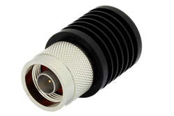 PE6035 - 10 W RF ロード最大 18 GHz、N オス、黒色 陽極酸化アルミヒートシンク