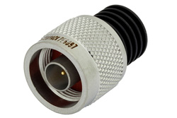 PE6097 - 5 W RF ロード最大 18 GHz、N オス、黒色 陽極酸化アルミヒートシンク