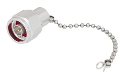 PE6TR010 - 2 W RF ロード鎖付最大 6 GHz、N オス、トリメタルメッキ真鍮