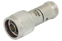 PE7070 - 50 Ω N オス 〜 75 Ω N メス 整合パッド、DC 〜 3 GHz