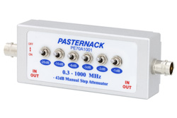 PE70A1001 - 0 〜 42 dB トグル ステップ減衰器、75 Ω BNC メス 〜 75 Ω BNC メス 最大 1 W 、最大 1,000 MHz