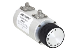 PE70A1023 - 0 〜 70 dB ロータリーステップ減衰器、SMA メス 〜 SMA メス、10 dB ステップ 最大 2 W 、最大 2.2 GHz