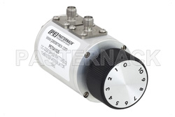 PE70A1025 - 0 〜 10 dB ロータリーステップ減衰器、SMA メス 〜 SMA メス、1 dB ステップ 最大 2 W 、最大 2.2 GHz
