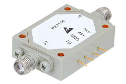 PE7108 - 吸収型 SPST、PIN ダイオードスイッチ、動作周波数 4 GHz 〜 8 GHz、最大 1 W (+30 dBm)、SMA