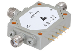 PE7112 - 吸収型 SPDT、PIN ダイオードスイッチ、動作周波数 1 GHz 〜 2 GHz、最大 1 W (+30 dBm)、SMA
