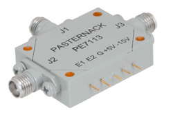 PE7113 - 吸収型 SPDT、PIN ダイオードスイッチ、動作周波数 1 GHz 〜 18 GHz、最大 0.5 W (+27 dBm)、SMA