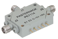 PE7114 - 吸収型 SPDT、PIN ダイオードスイッチ、動作周波数 2 GHz 〜 4 GHz、最大 1 W (+30 dBm)、SMA