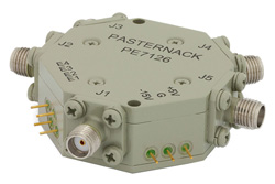 PE7126 - 吸収型 SP4T、PIN ダイオードスイッチ、動作周波数 1 GHz 〜 2 GHz、最大 1 W (+30 dBm)、SMA