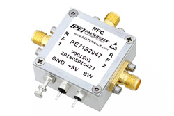 PE71S2047 - SPDT、PIN ダイオードスイッチ、動作周波数 30 MHz 〜 530 MHz、最大 5 W (+37 dBm)、SMA