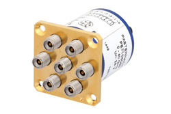 PE71S6089 - SP6T 電気機械式リレーラッチングスイッチ、DC 〜 40 GHz、最大 35 W、28 V、グローバルリセット、2.92mm