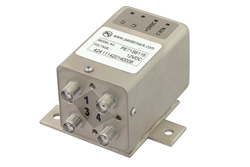 PE71S6116 - トランスファ電気機械式リレーラッチングスイッチ、DC 〜 26.5 GHz、20 W、12 V、インジケータ、TTL ロジック、セルフカットオフ、ダイオード、SMA