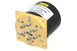 PE71S6148 - SP6T 電気機械式リレーラッチングスイッチ、DC 〜 40 GHz、3 W、12 V、インジケータ、TTL ロジック、セルフカットオフ、ダイオード、2.92mm