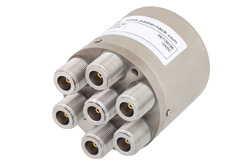 PE71S6186 - SP6T 電気機械式リレーノーマルオープンスイッチ、DC 〜 10 GHz、50 W、12 V、N