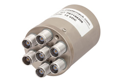 PE71S6206 - SP6T 電気機械式リレーノーマルオープンスイッチ、DC 〜 8 GHz、50 W、12 V、TNC
