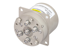 PE71S6301 - SP4T 電気機械式リレーノーマルオープンスイッチ、終端、DC 〜 22 GHz、20 W、12 V、SMA