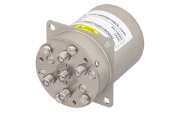 PE71S6303 - SP4T 電気機械式リレーノーマルオープンスイッチ、終端、DC 〜 22 GHz、20 W、12 V、インジケータ、TTL ロジック、ダイオード、SMA