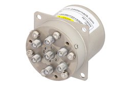 PE71S6309 - SP6T 電気機械式リレーノーマルオープンスイッチ、終端、DC 〜 22 GHz、20 W、12 V、SMA