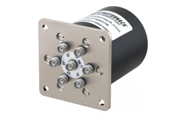 PE71S6378 - SP6T 電気機械式リレーラッチングスイッチ、終端、DC 〜 26.5 GHz、最大 90 W、12 V、SMA