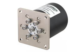 PE71S6382 - SP6T 電気機械式リレーノーマルオープンスイッチ、終端、DC 〜 26.5 GHz、最大 90 W、12 V、SMA