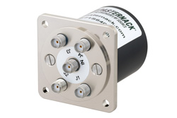 PE71S6408 - SP4T 電気機械式リレーノーマルオープンスイッチ、DC 〜 18 GHz、最大 90 W、28 V、SMA