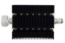 PE7211-60 - 60 dB 固定減衰器、7/16 DIN オス 〜 N メス 方向性、黒色 陽極酸化アルミヒートシンク、100 W、最大 6 GHz