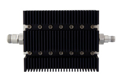 PE7238-40 - 40 dB 固定減衰器、N メス 〜 TNC メス 方向性、黒色 陽極酸化アルミヒートシンク、100 W、最大 6 GHz