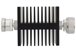 PE7310-3 - 3 dB 固定減衰器、7/16 DIN メス 〜 7/16 DIN オス 方向性、黒色 陽極酸化アルミヒートシンク、50 W、最大 7.5 GHz
