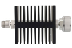 PE7311-10 - 10 dB 固定減衰器、N メス 〜 7/16 DIN オス 方向性、黒色 陽極酸化アルミヒートシンク、50 W、最大 7.5 GHz
