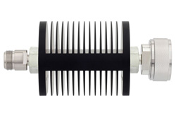 PE7370-20 - 20 dB 固定減衰器、N メス 〜 7/16 DIN オス、黒色 陽極酸化アルミヒートシンク、25 W、最大 7.5 GHz