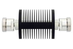 PE7380-20 - 20 dB 固定減衰器、7/16 DIN メス 〜 7/16 DIN メス、黒色 陽極酸化アルミヒートシンク、25 W、最大 7.5 GHz