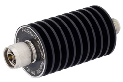 PE7388-3 - 3 dB 固定減衰器、N オス 〜 N メス 単一方向性、黒色 陽極酸化アルミヒートシンク、50 W、最大 3 GHz