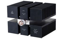 PE7AP150-10 - 10 dB 固定減衰器、N オス 〜 N メス 方向性、黒色 陽極酸化アルミヒートシンク、150 W、最大 8 GHz