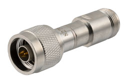 PE8276 - 50 Ω N プラグ ～ N ジャック DC ブロック, 内部,  30 MHz ～ 1000 MHz 定格 1000 V, 真鍮