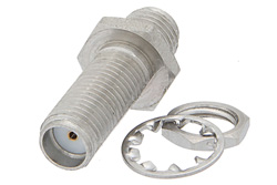 PE9071 - SMA メス 〜 SMA メス バルクヘッドマウントアダプタ