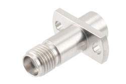 PE91057 - プレシジョン SMA メス 〜 SMP オス 2ホールパネルマウントアダプタ、スムースボア、.450インチ取付穴間隔